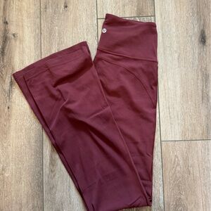 Lululemon Groove HR Flare Maroon Leggings- size 6